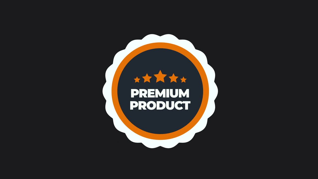 프리미엄 제품 기호 애니메이션, 판매 홍보, 광고, 마케팅, 웹 사이트, 프로레스 444 (투명한 알파 채널)