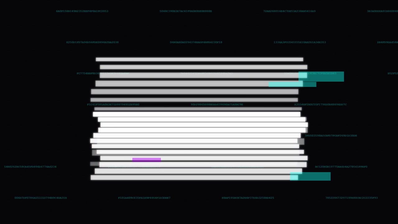 Abstrakte digitale Datenverarbeitungsanimation mit Glitch-Effekten