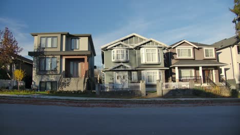 peaceful neighbourhood in typical village at east vancouver, british columbia, canada