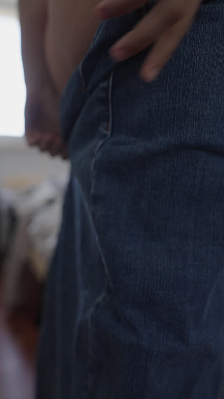 Trying on Tight Jeans