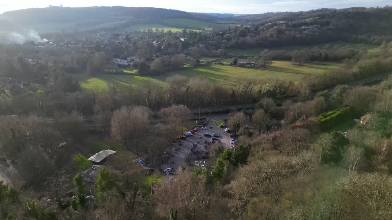 Sweeping Drone View Ryka's Cafe Box Hill