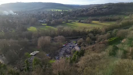 Amplia-Vista-De-Drones-Del-Café-De-Ryka-Box-Hill.