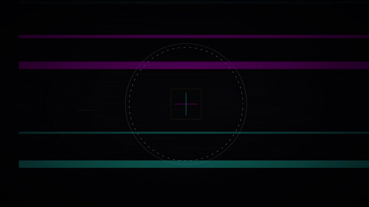 Digital HUD Crosshair Target Overlay with Glitch Effects
