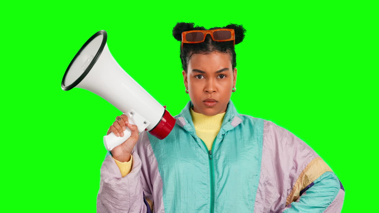 cara de pantalla verde, el megáfono