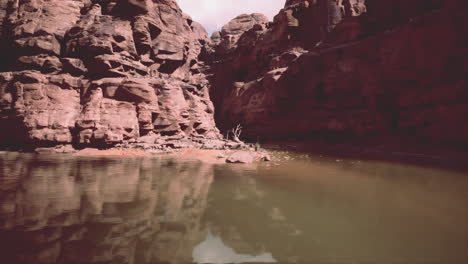 a serene canyon with a still river