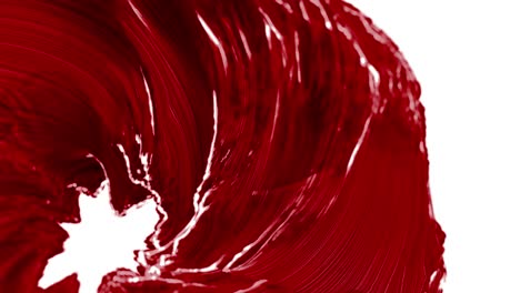 red wavy surface with swirls on white background. 3d loop background