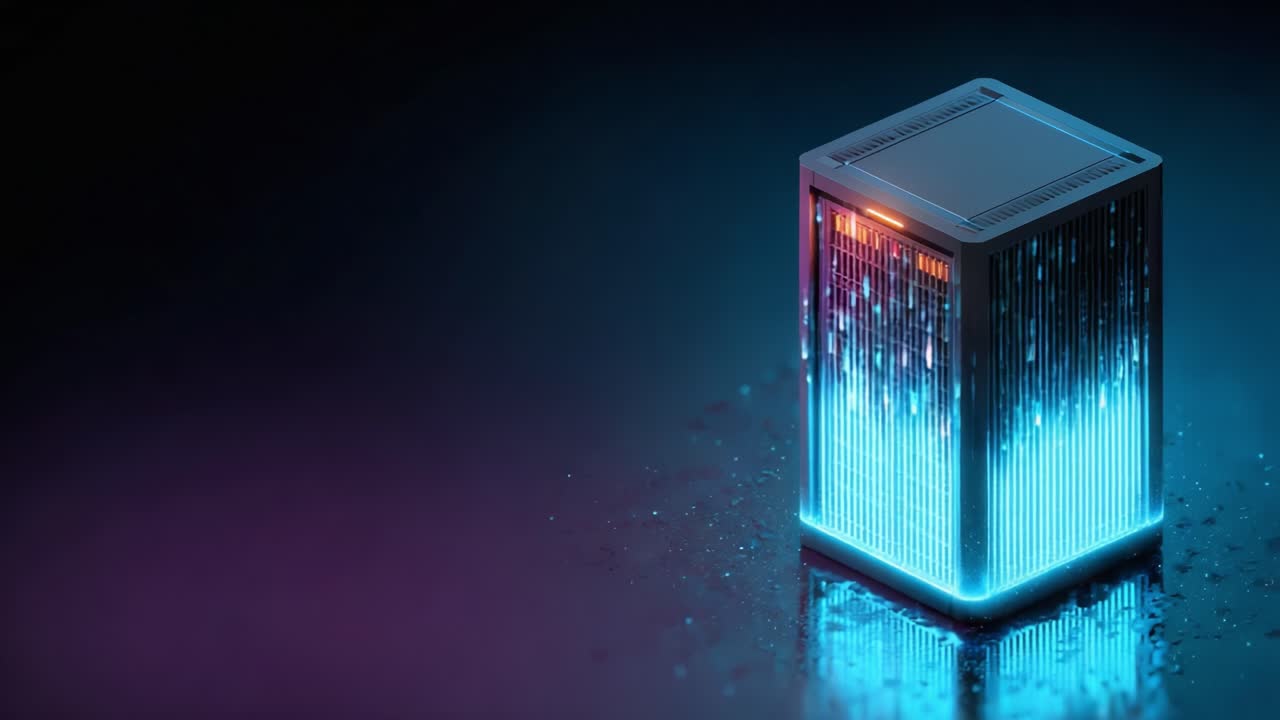 A High-Tech Light Emitting Device Showcasing Vibrant Neon Blue and Orange Accents Against a Dark Background, Symbolizing Modern Innovation and Technology