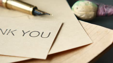 thank you note with pen