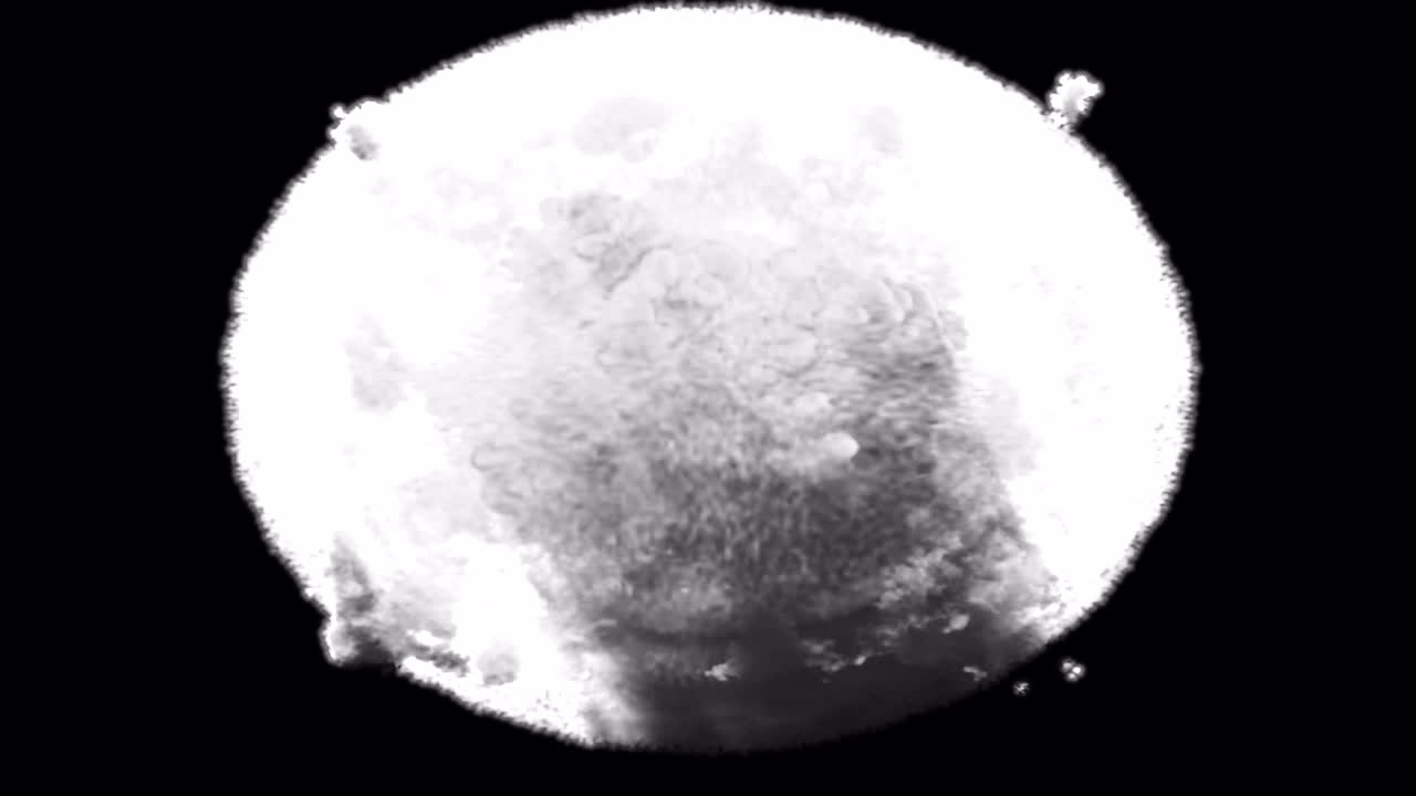 Massive nuclear explosion over clouds on transparent background