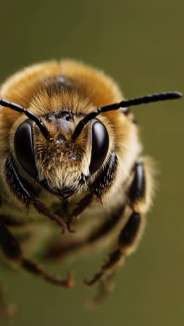 macro close-up of a bee's head