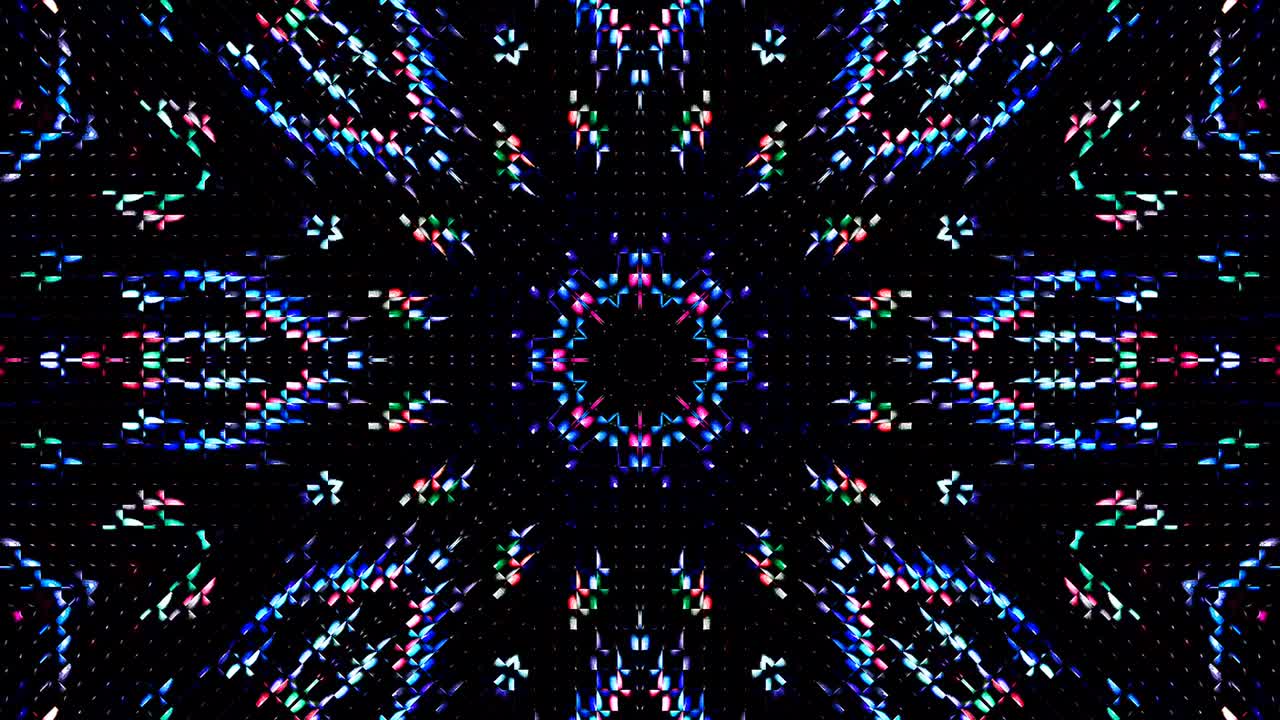 Beautiful abstract kaleidoscope that shines, a radiant light that regulates the subtle movements