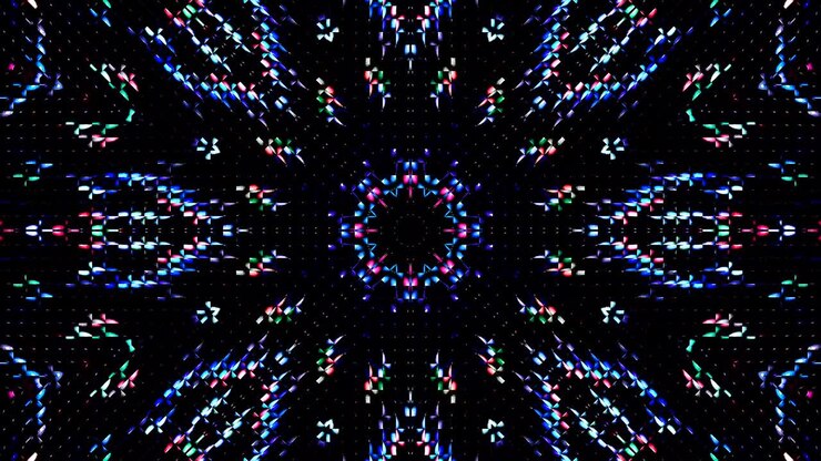 Beautiful abstract kaleidoscope that shines, a radiant light that regulates the subtle movements