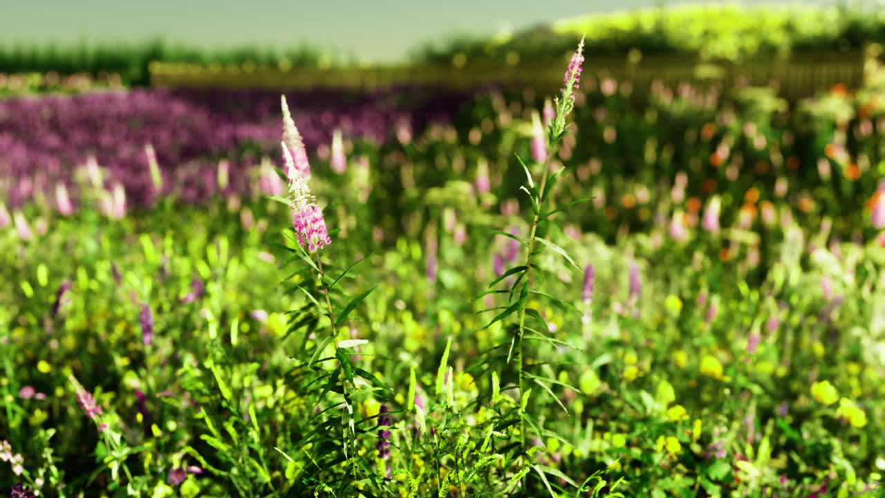 Colorful wildflowers blooming in a vibrant garden during springtime
