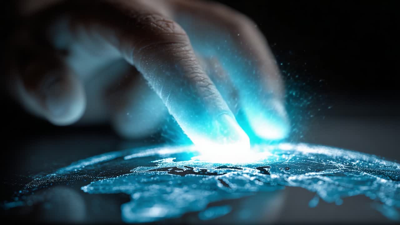 Un Tocco Luminoso su un Globo Digitale: Visualizzazione dell'Interazione con Dati Globali in una Rappresentazione Visiva Innovativa
