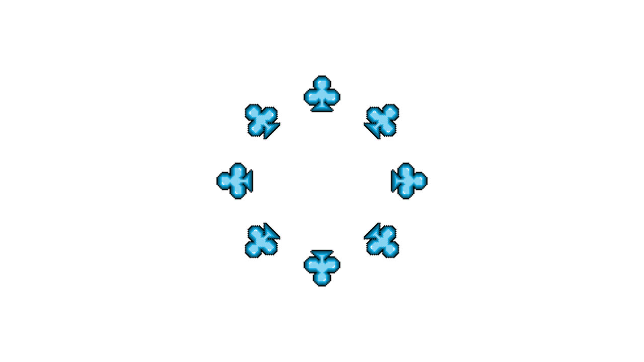 Pixel Art Clover Spinning Circle Animated Overlay Transparent 30fps (2)