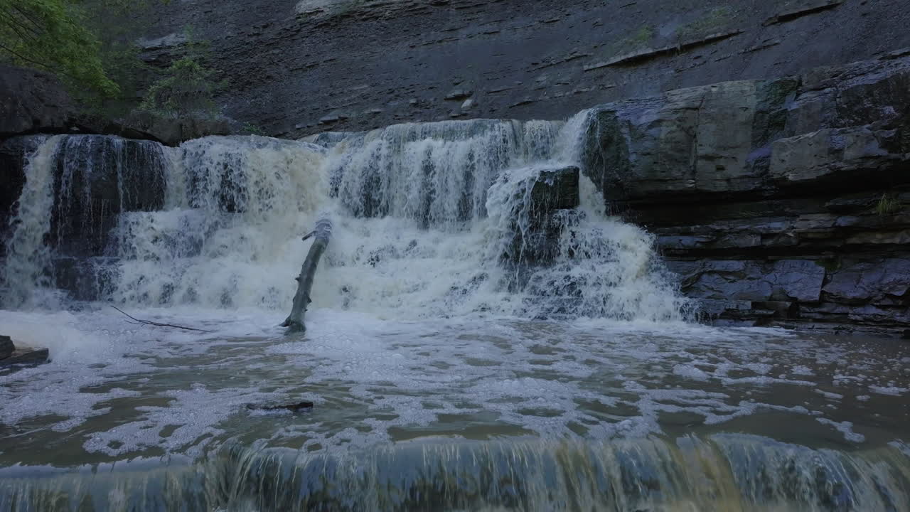 Rockway Falls, located in Ontario, Canada, captures the power of water cascading down a rocky cliff
