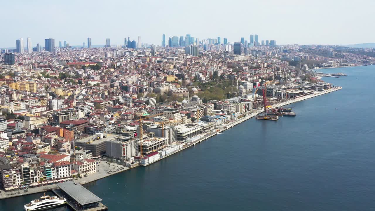vista aérea de la costa de la ciudad de estambul