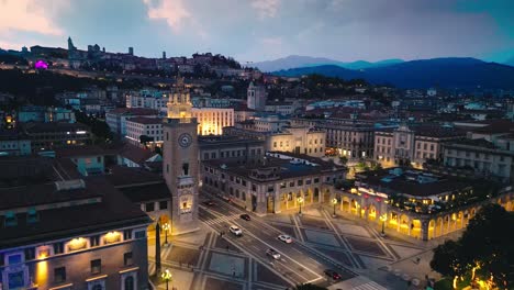 Nuevo-Centro-De-La-Ciudad-De-Bergamo-Al-Atardecer