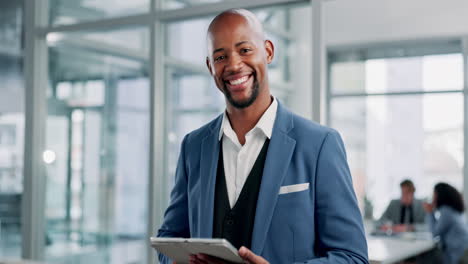 professional businessman in office with tablet