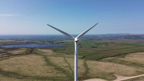 vista aérea de una granja de turbinas eólicas para producir energía limpia renovable sostenible objetivo neto cero