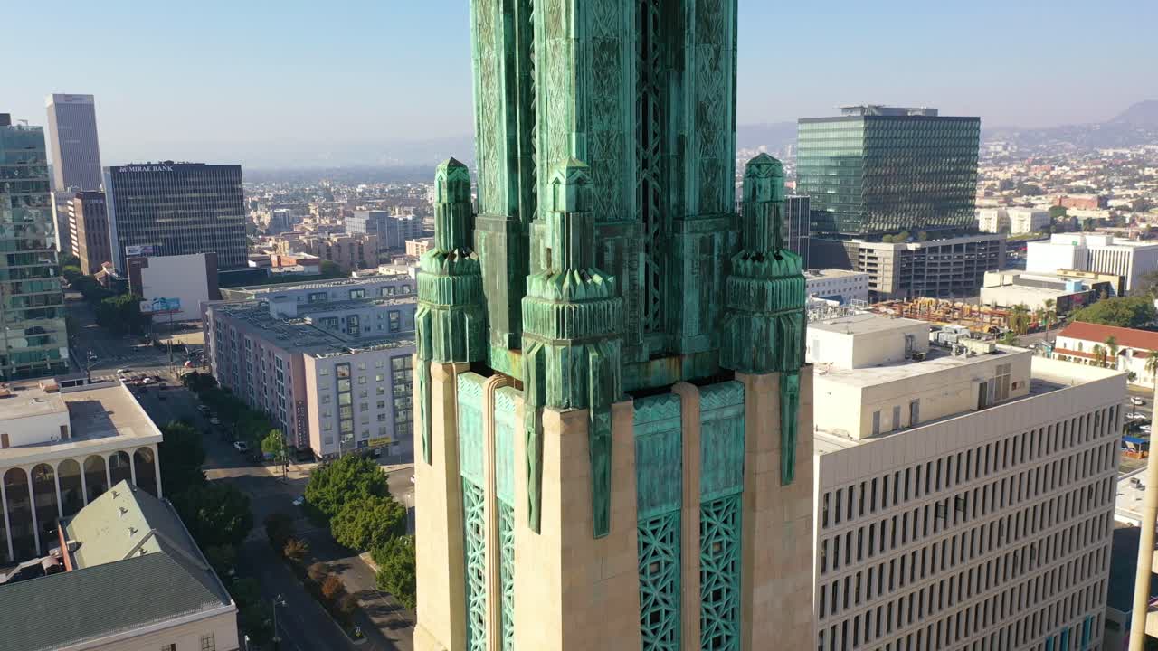 bullocks wilshire art deco 역사적인 건물과 로스 앤젤레스 캘리포니아 5의 구리 정상 회담의 좋은 공중