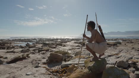 Erste-Indigene-Südafrikanische-Küstenbevölkerung,-Strandloper