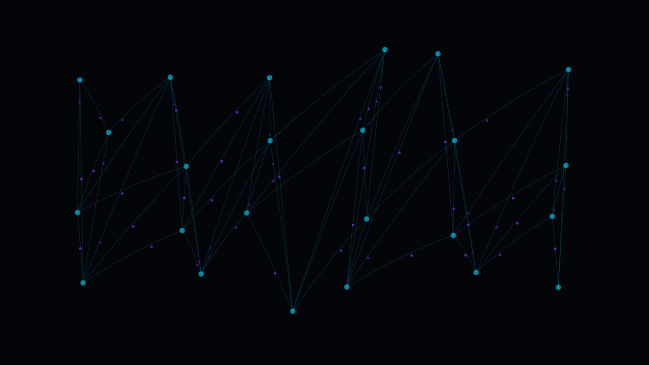 Abstract Network Connection Animation with Moving Dots and Lines