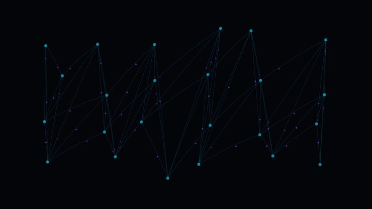Abstract Network Connection Animation with Moving Dots and Lines