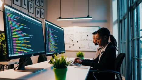 typing and coding on a computer keyboard