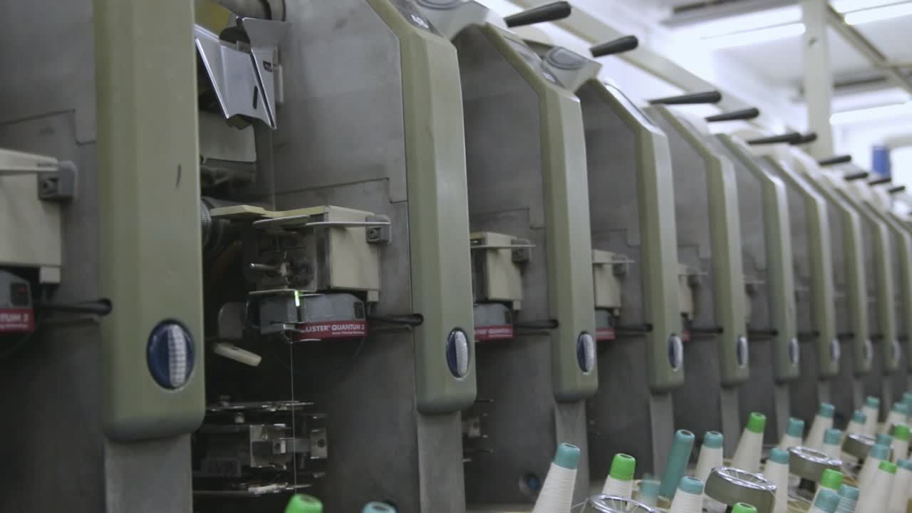 Producing Cotton Thread On A Machine In A Spinning Mill, Industrial Machinery