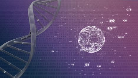 dna and single cell with white numbers on a purple background