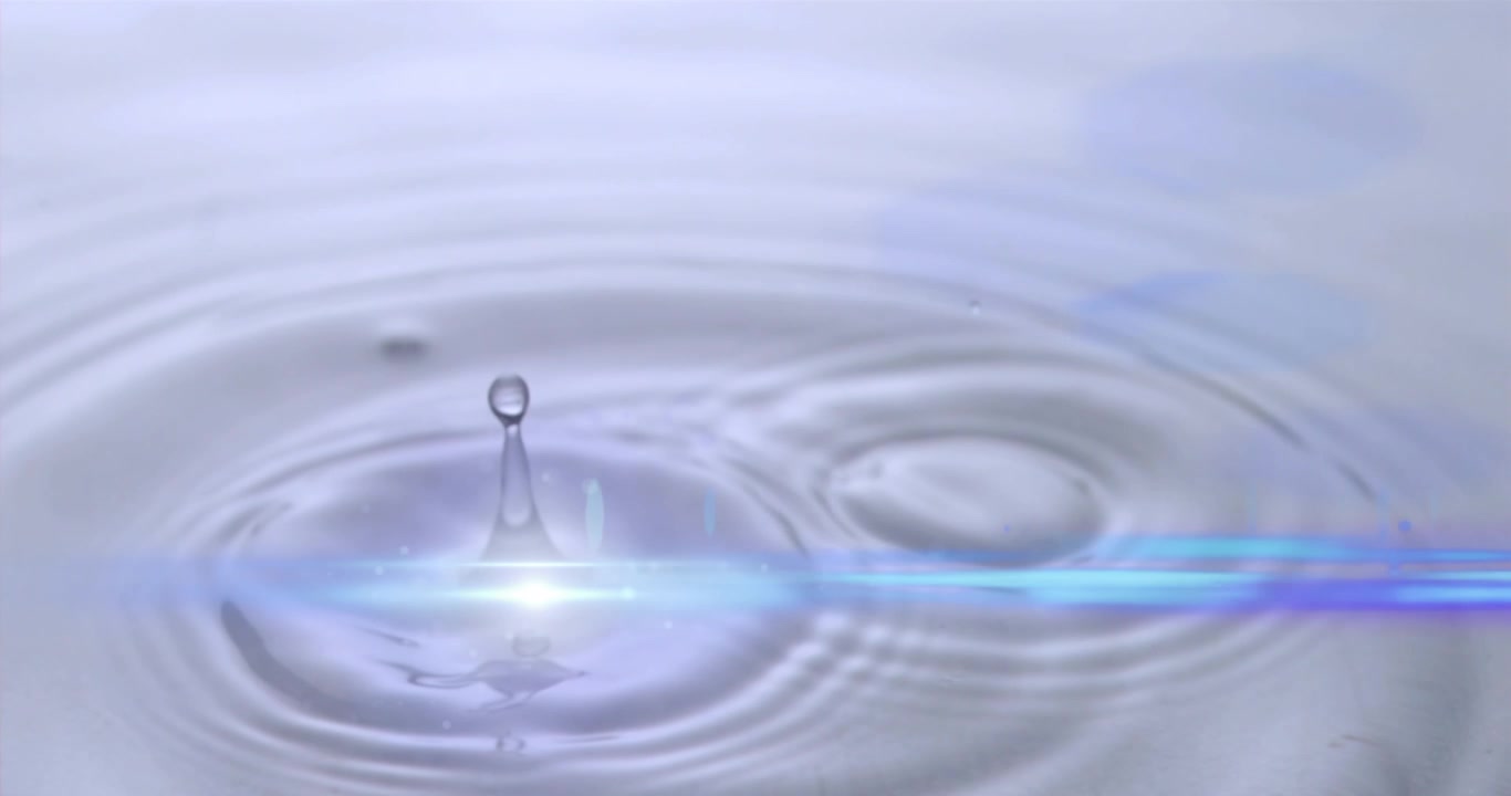 水滴の上を光の点が舞うアニメーション