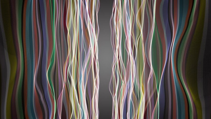 Fantastic animation with particle wave object in slow motion, 4096x2304 loop 4K