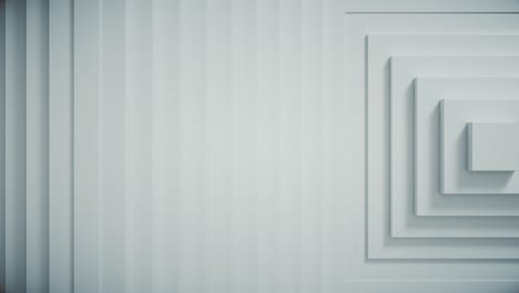 abstract pattern of squares with offset effect. white blank animation cubes. abstract background for business presentation. the center is shifted to the side. seamless loop 4k 3d render
