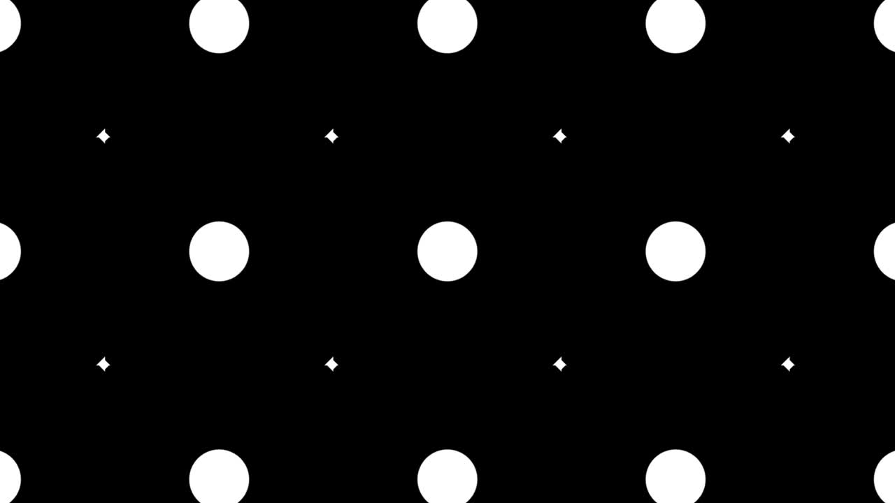 Graphic pattern in black and white with stroboscopic and hypnotic effect, while increasing in size and then reducing it.