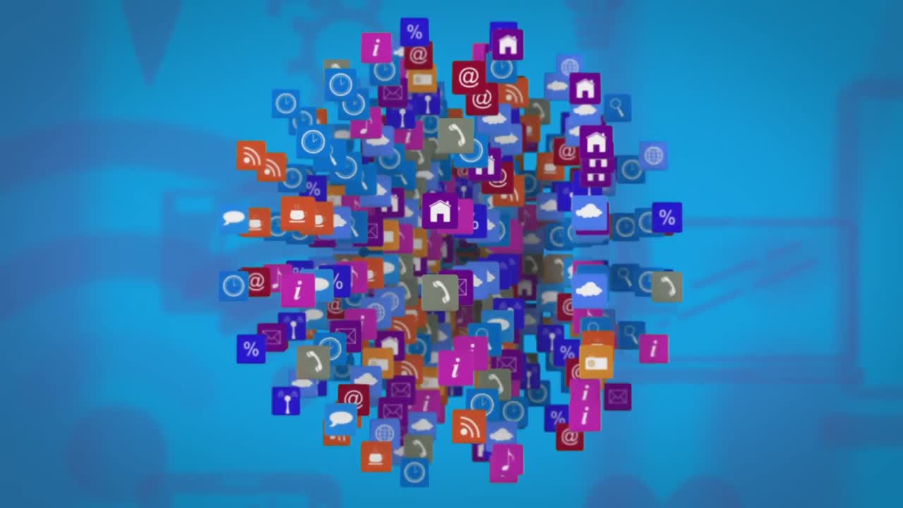 animación de las conexiones de red en círculo