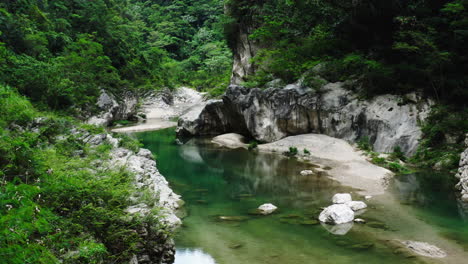 Mirror-Reflection-Through-Shallow-Water-Of-Los-Charcos-del-Río-Nizao-In-Dominican-Republic