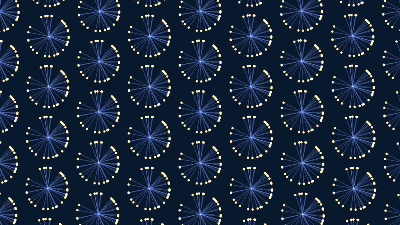 Vibrant blue and yellow dot pattern on black background