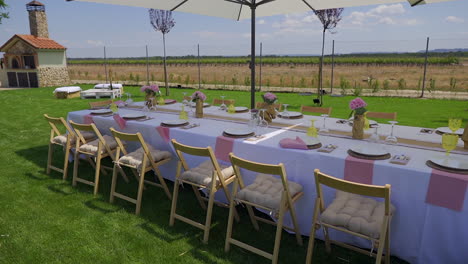 decoración exterior para eventos, día soleado