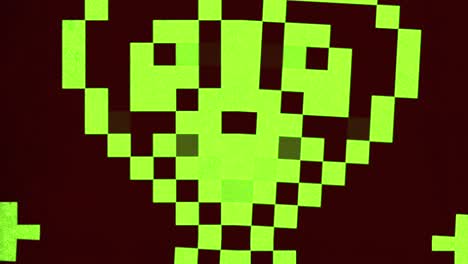 un fondo verde y negro con pixel art