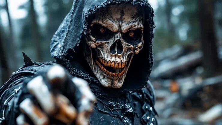 ein mann in einer kaputten kapuzenkleidung hält eine waffe in der hand