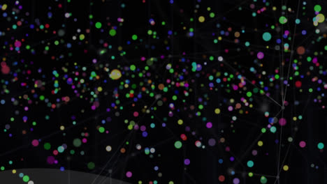 animación de puntos de luz sobre una red de conexiones sobre fondo negro