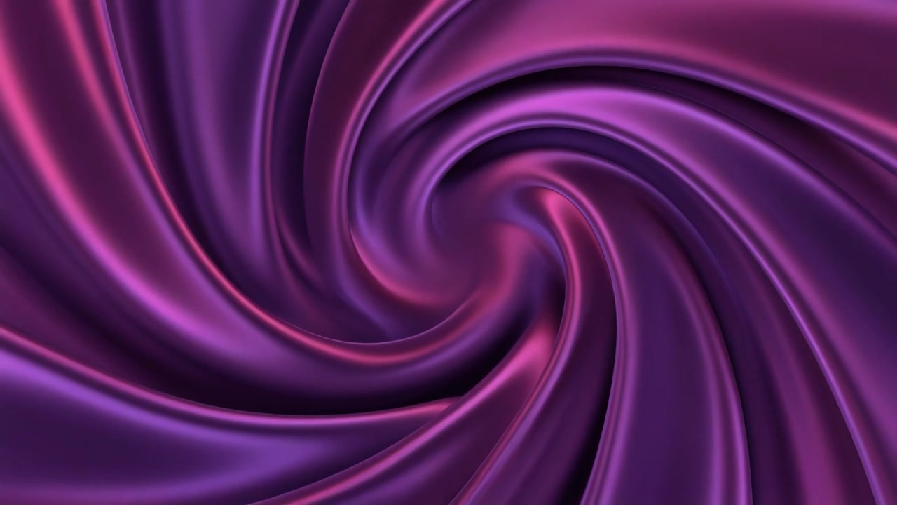 Animazione astratta di tessuto di seta viola vorticoso