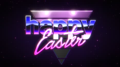 Happy-Easter-with-retro-triangle-and-glitters-in-80s-style