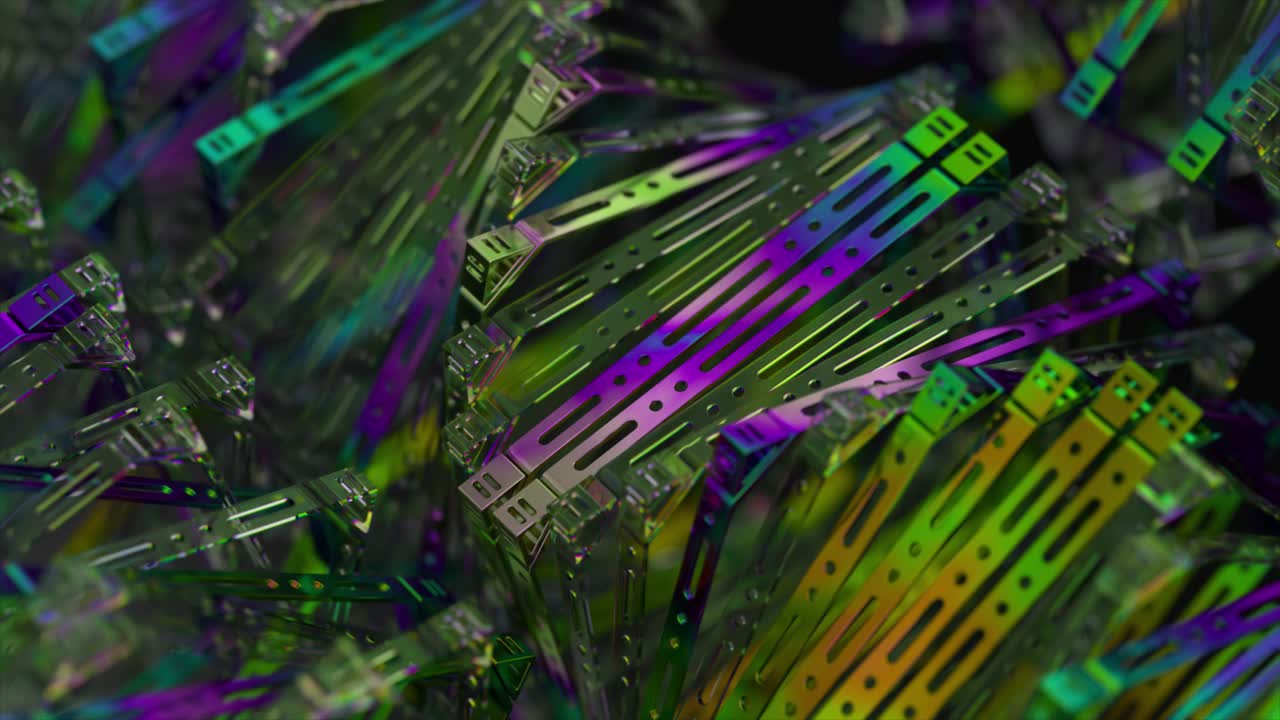 estructura geométrica irisante abstracta