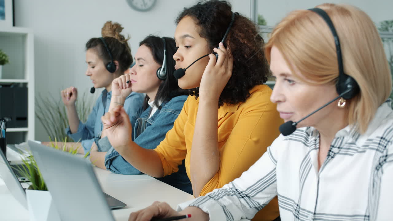 Diverse Group of Call Center Employees