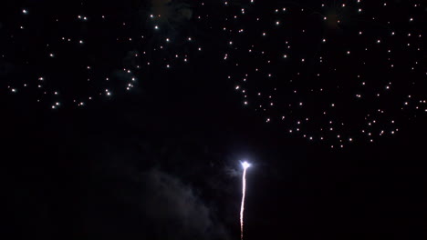 Explosión-De-Fuegos-Artificiales-En-El-Cielo-Nocturno-Oscuro