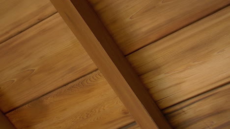 close-up of hinoki wood ceiling and rafter of japanese house