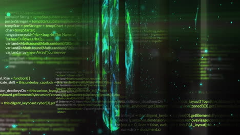 animation of data processing and shapes on black background