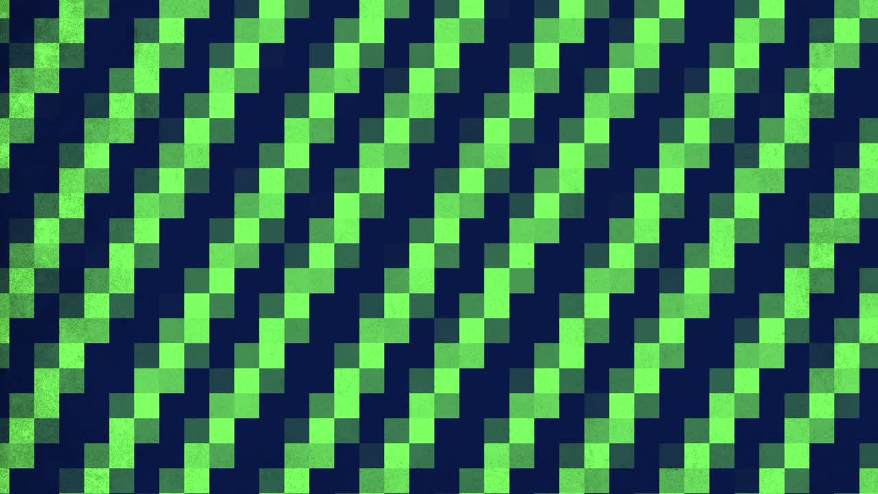 Pixelated green and blue checkerboard pattern